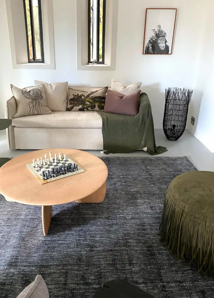 Luxury Airbnb in Noordhoek Side table with Chess Board