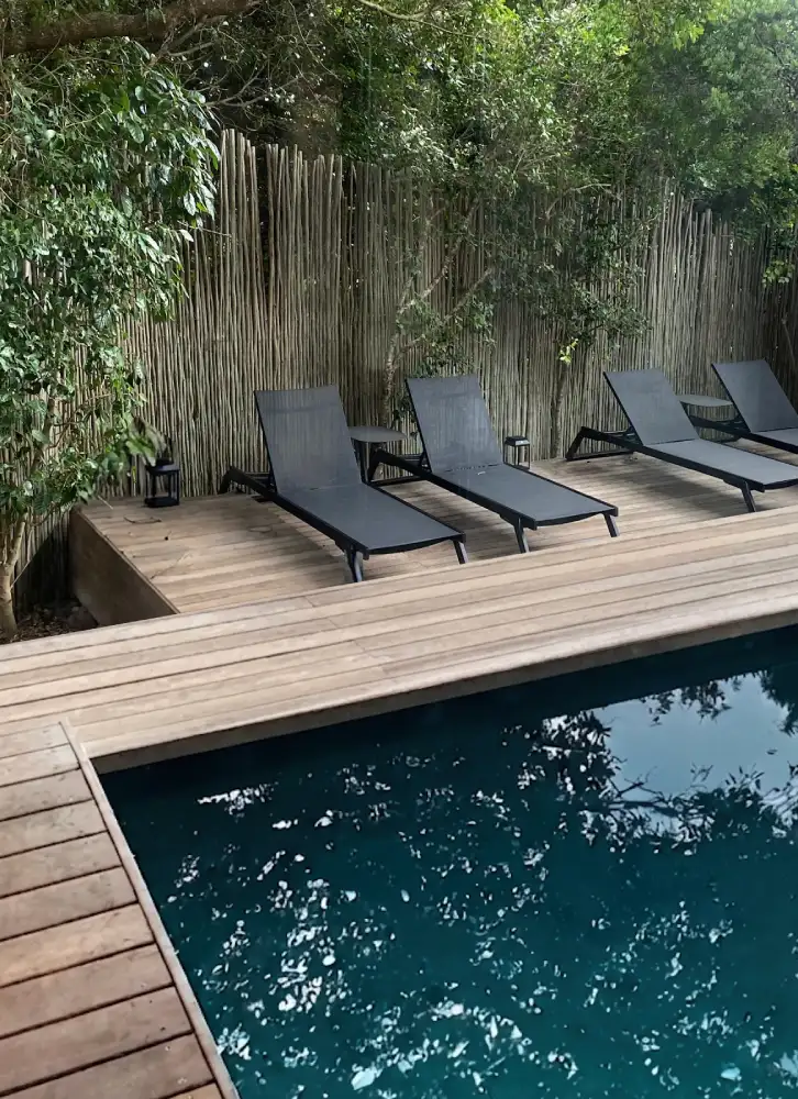 Luxury Airbnb in Noordhoek Swimming Pool Benches